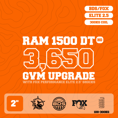 RAM 1500 DT Hurricane — 3,650kg GVM Upgrade, 2" Lift, Fox 2.5", Rear 300kg Coils — Outback Kitters package graphic