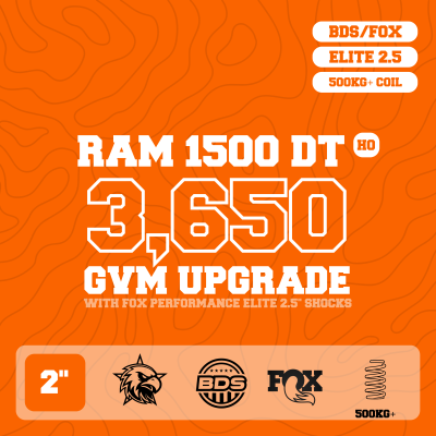 RAM 1500 DT Hurricane — 3,650kg GVM Upgrade, 2" Lift, Fox 2.5", Rear 500kg+ Coils — Outback Kitters package graphic
