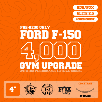 Ford F-150 — 4,000kg GVM Upgrade, 4" Lift with Fox 2.5" Shocks, 400kg Leaf — Outback Kitters package graphic