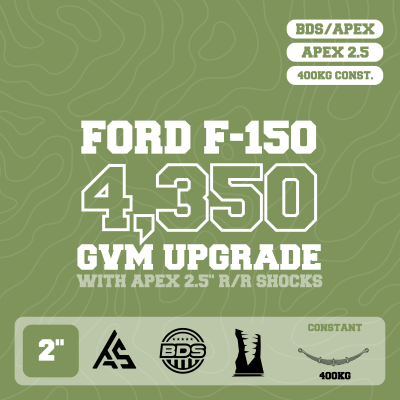 Ford F-150 — 4,350kg GVM Upgrade, 2" Lift, APEX 2.5" Shocks, Rear 400kg Leaf — Outback Kitters package graphic