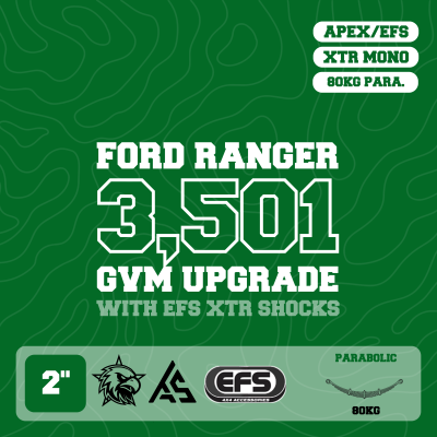 Ford Ranger — 3,501kg GVM Upgrade, 2" Lift, EFS XTR Monotube Shocks, Parabolic 80kg Leaf — Outback Kitters package graphic