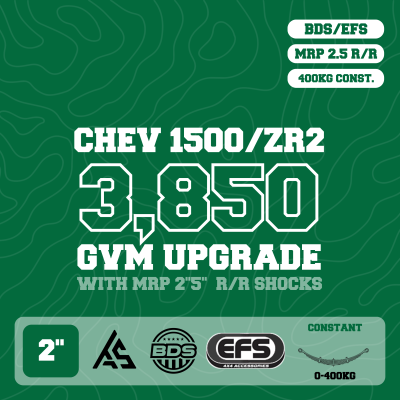 Chevrolet Silverado 1500 — 3,850kg GVM Upgrade, 2" Lift, EFS MRP 2.5" Shocks, Constant 400kg Leaf — Outback Kitters package graphic