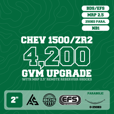 Chevrolet Silverado 1500 — 4,200kg GVM Upgrade, 2" Lift, EFS MRP 2.5" Shocks, UCA, Parabolic +250kg Leaf — Outback Kitters package graphic