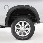 2" Smooth Pocket/Rivet Style Fender Flares, Black, Front & Rear
