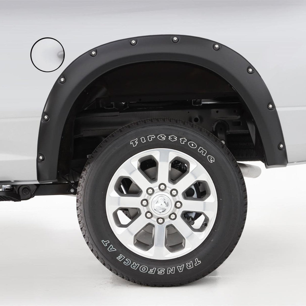 2" Smooth Pocket/Rivet Style Fender Flares, Black, Front & Rear