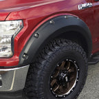Pocket Style Smooth Fender Flares, Black, Front & Rear