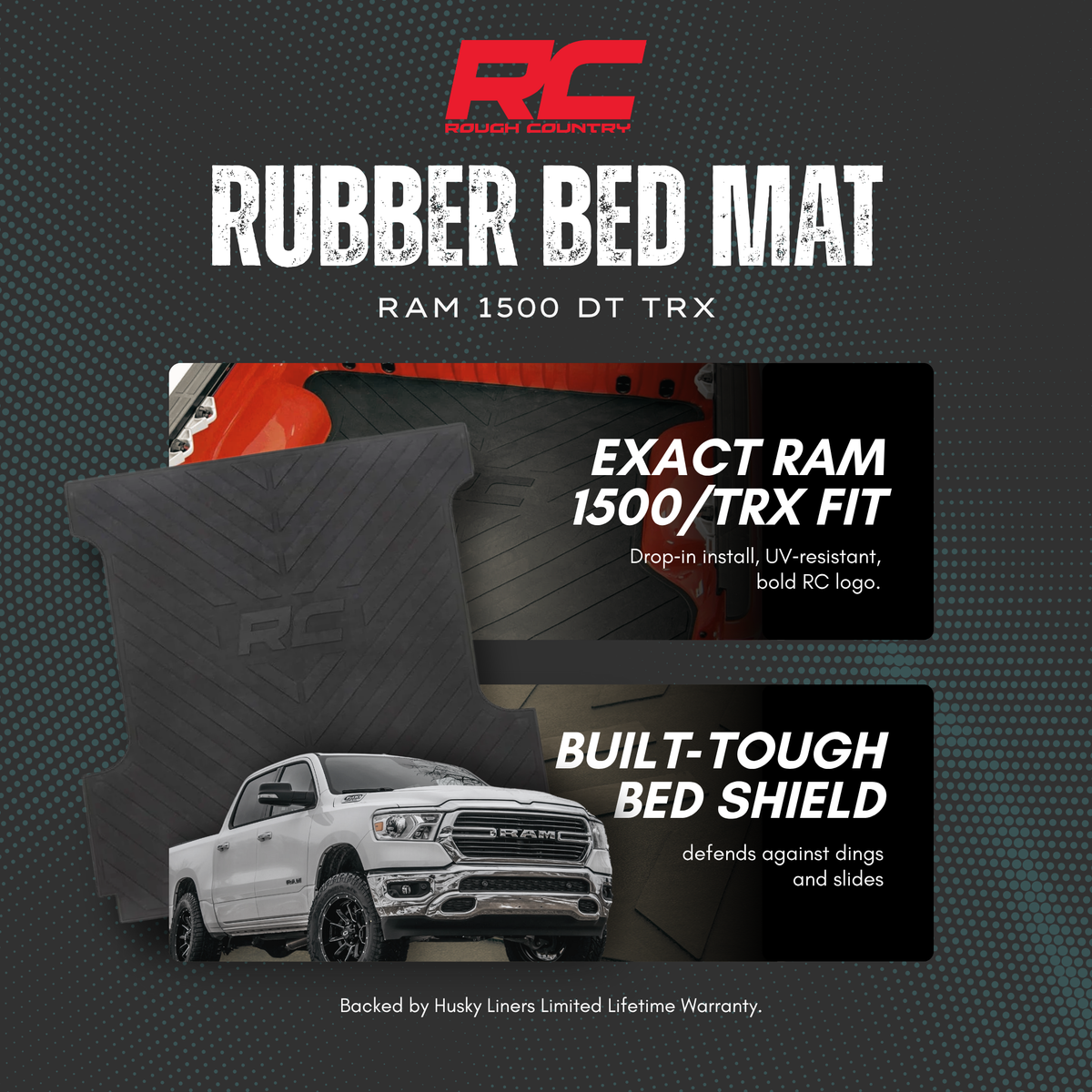 Rough Country Rubber Bed Mat RAM 1500 DT TRX