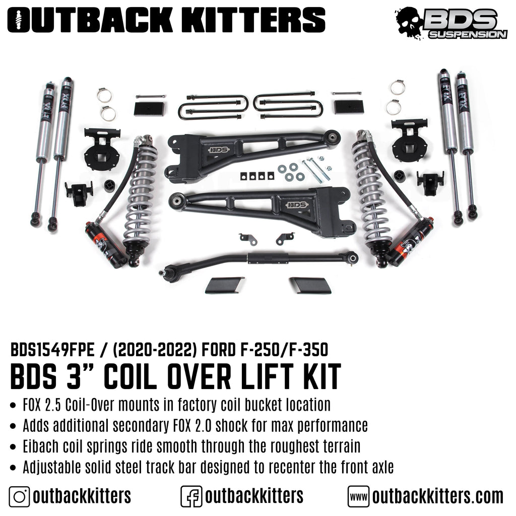 BDS Suspension 3" Coilover Lift Kit for 2020+ Ford F250 - Outback Kitters