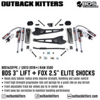 BDS Suspension 3" Lift Kit with Radius Arms for 2013-2018 Ram 3500 - Outback Kitters