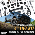 BDS Suspension 4" Lift Kit for 2019-2024 Ram 1500 DT Air Ride Suspension
