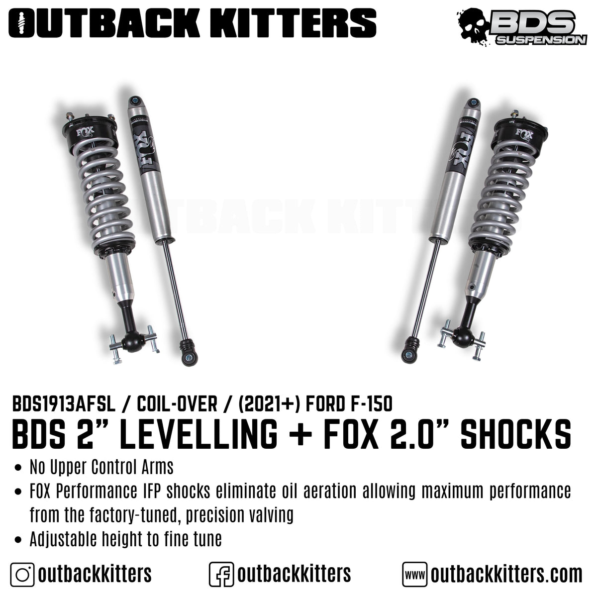 BDS Suspension 2" Levelling Kit for Ford F150 (2021+) - Outback Kitters