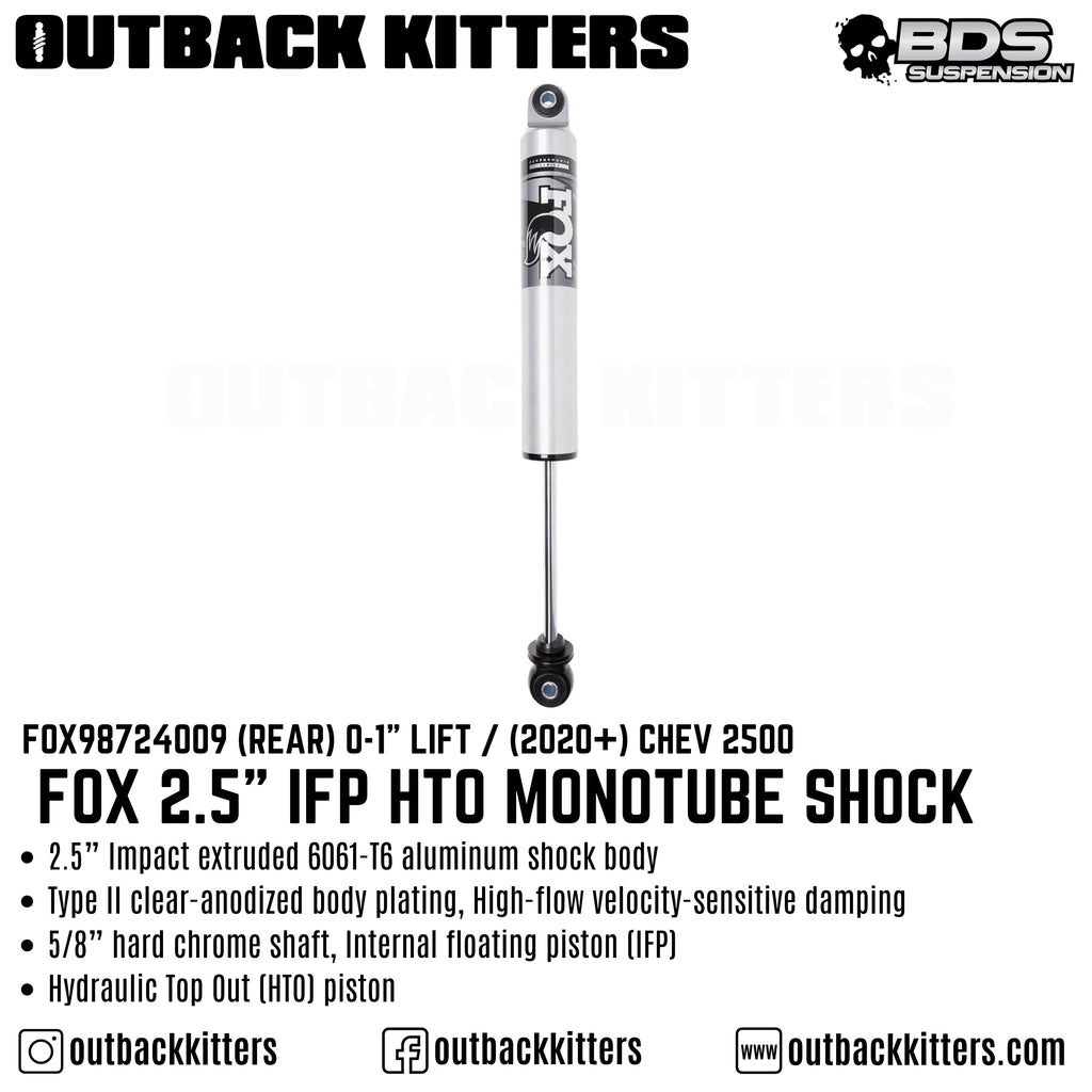 Fox 2.5" IFP HTO Monotube Shock Rear Shock to suit 0-1" Lift for Chev 2500 - Outback Kitters