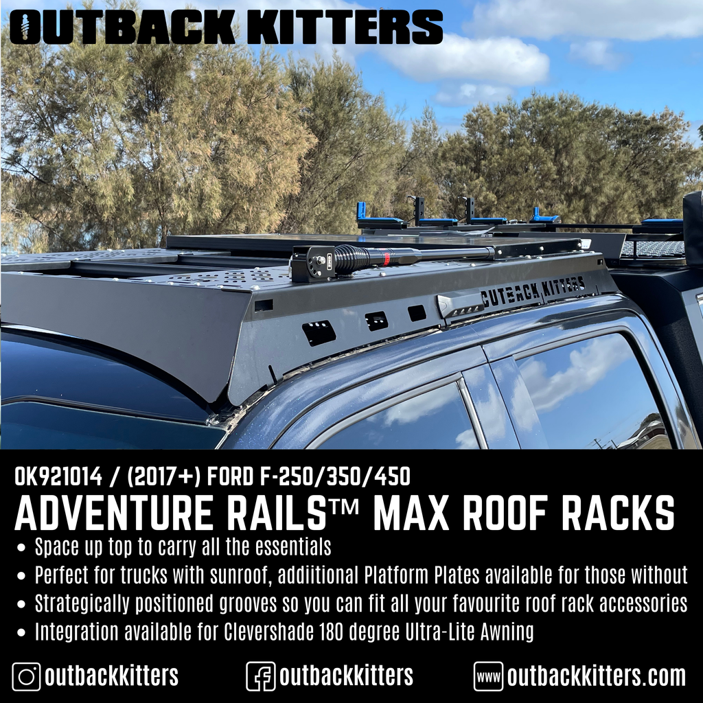 2020+ Ford F250/350/450 Adventure Rails™ MAX Roof Racks - Outback Kitters