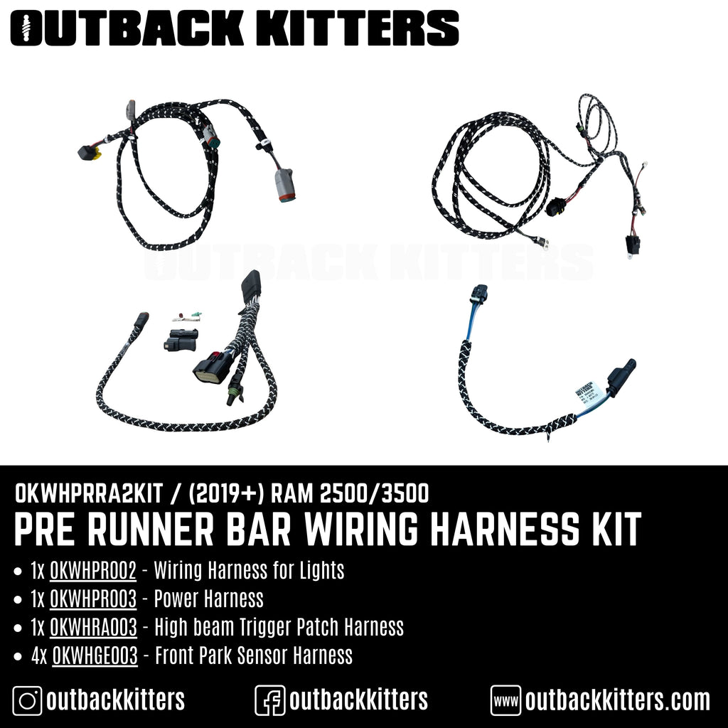 Pre Runner Bar Wiring Harness Kit for 2019+ RAM 2500/3500 - Outback Kitters