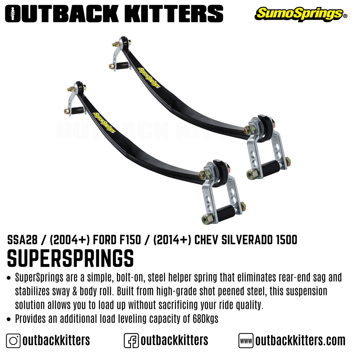 SuperSprings to suit 2004+ Ford F150 / 2014+ Chev Silverado 1500 - Outback Kitters