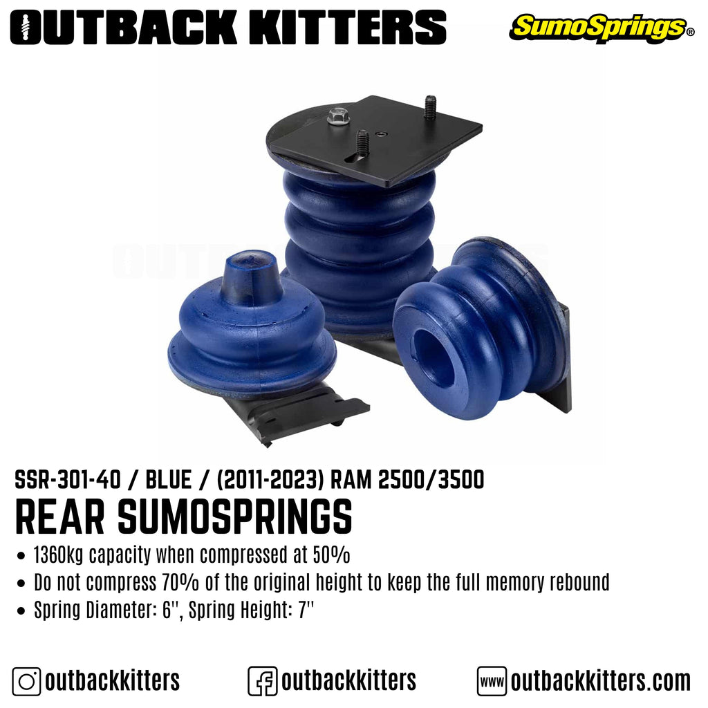 Heavy Duty Rebel Rear SumoSprings to suit 2014+ Ram 3500 - Outback Kitters