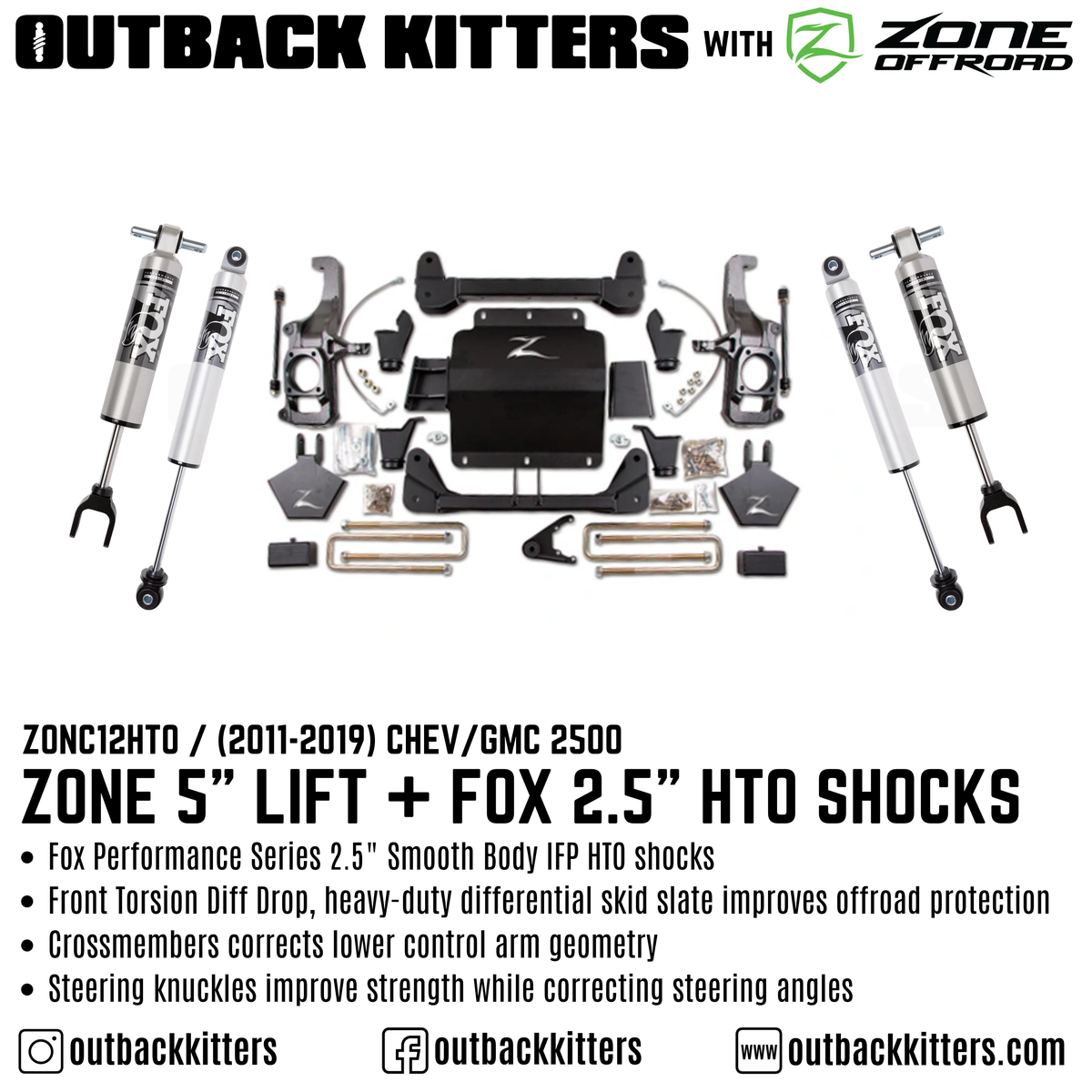 OK with Zone Offroad 5" Lift Kit for 2011-2019 Chev/GMC 2500