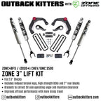 OK with Zone Offroad 3" Lift Kit for 2020+ Chev/GMC 2500 - Outback Kitters