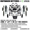 OK with Zone Offroad  4” Lift Kit for 2019+ Chev/GMC 1500 - Outback Kitters