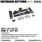 OK with Zone Offroad 3" Lift Kit for 2019+ Ram 3500 - Outback Kitters