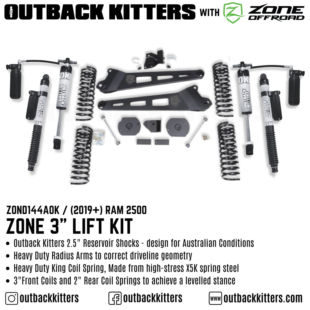 OK with Zone Offroad 3" Lift Kit for 2019+ Ram 2500 - Outback Kitters
