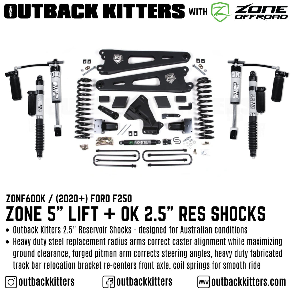 OK with Zone Offroad 5" Lift Kit for 2020-2022 Ford F250 - Outback Kitters