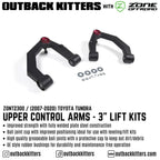 OK with Zone Offroad Upper Control Arms for 2007-2020 Toyota Tundra - Outback Kitters