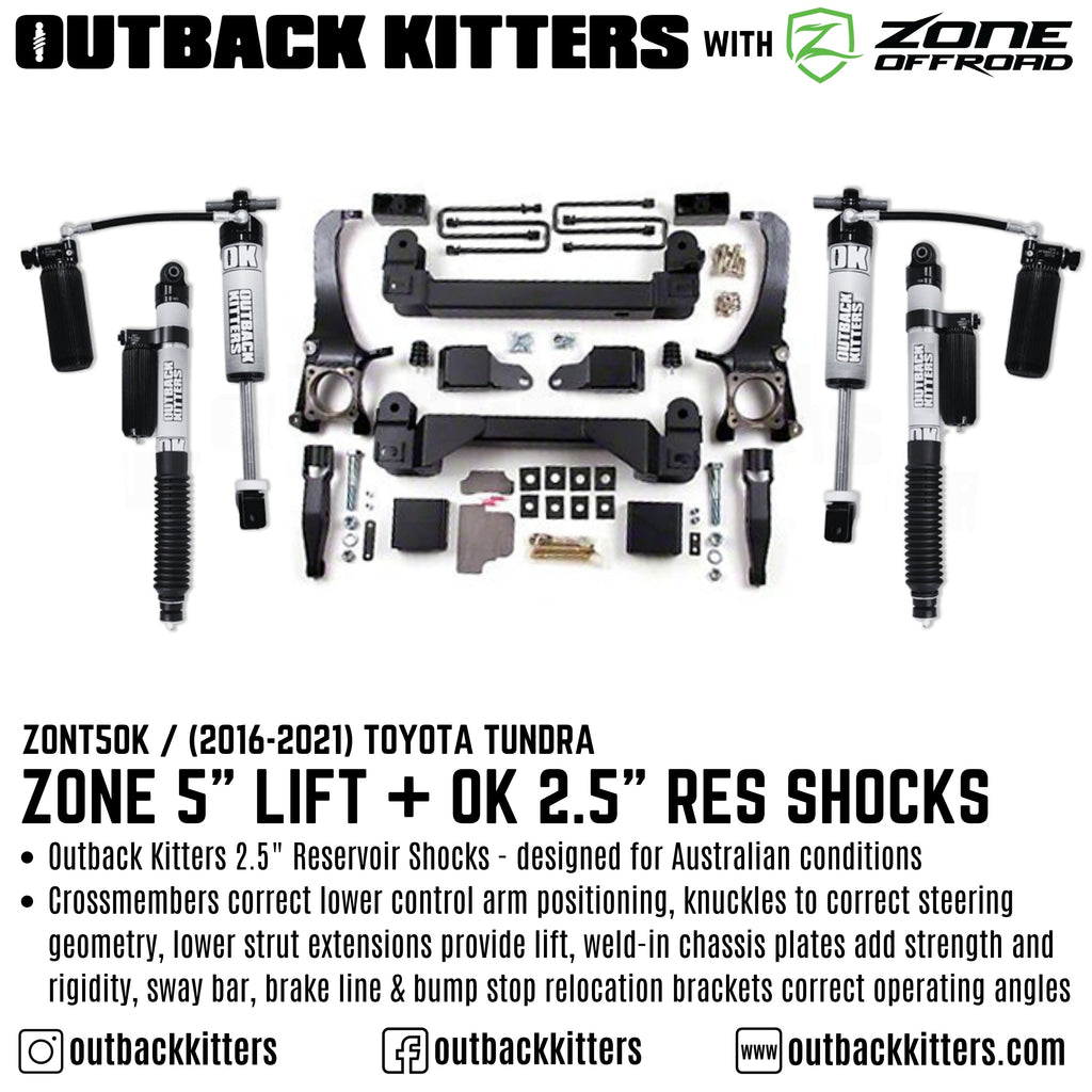 OK with Zone Offroad 5" Lift Kit for 2007-2021 Toyota Tundra - Outback Kitters