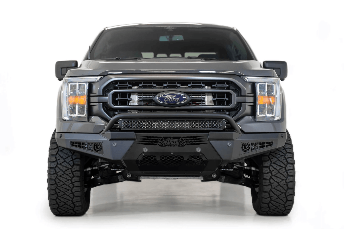Addictive Desert Designs 2021 - 2024 FORD F - 150 HONEYBADGER FRONT BUMPER W/ TOP HOOP - Offroad Industries