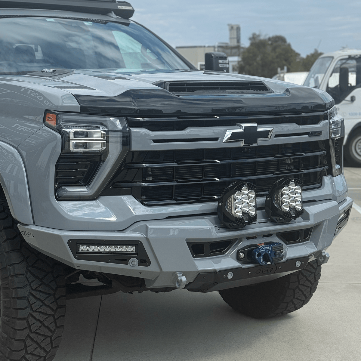 Addoffroad 2024+ Chevy Silverado 2500/3500 Phantom Winch Front Bar - Offroad Industries