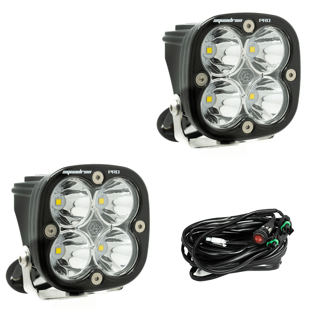 Baja Designs Squadron Pro Black LED Auxiliary Light Pod Pair - Universal - Offroad Industries