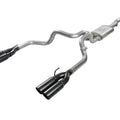 Vulcan Series 4inch to Dual 3inch 304 Stainless Steel Cat-Back Exhaust System (Black tip)