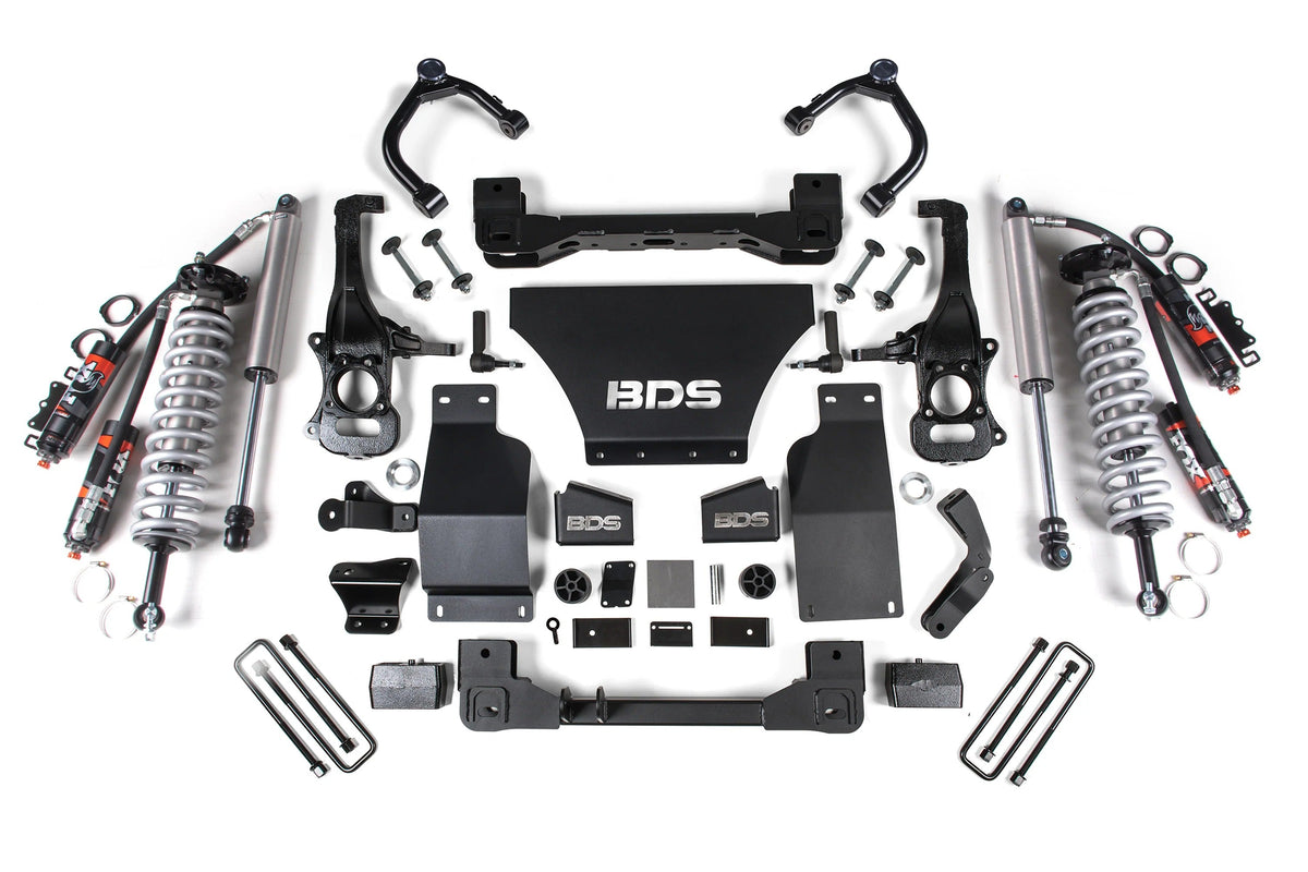 4" Lift Kit with Fox 2.5" PE DSC Coilover Shocks Front & Rear suits Chev 1500 (19-24) / GMC 1500 (19-24) by BDS Suspension