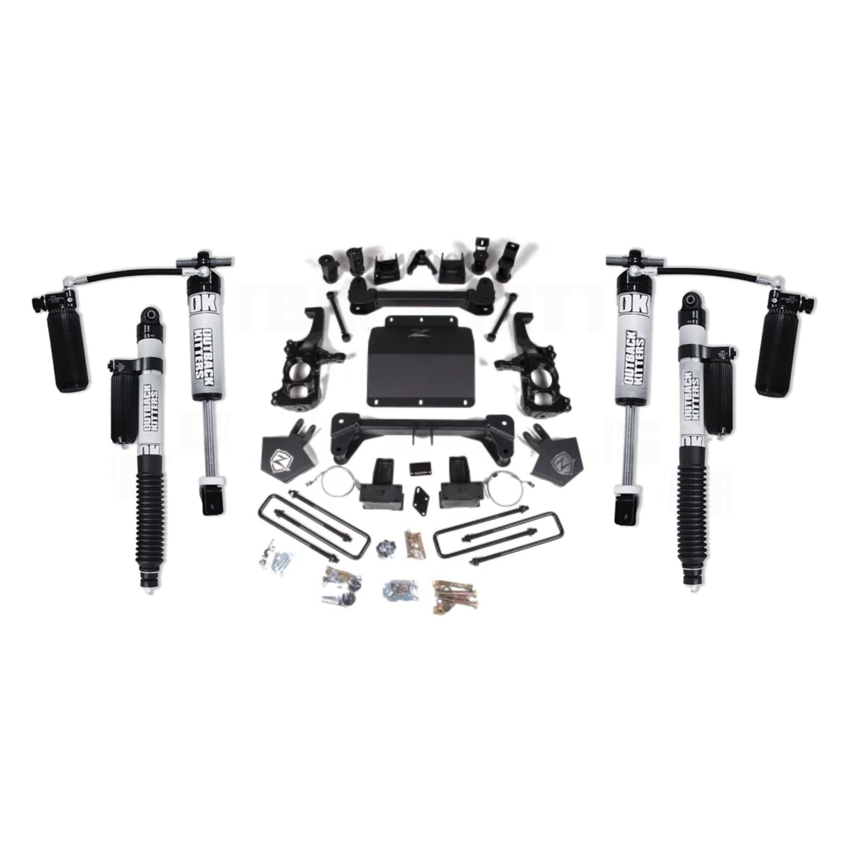 4" Lift Kit with OK 2.5" Remote Reservoir Shocks suits Ram 1500 DS (13-24) by Zone Offroad