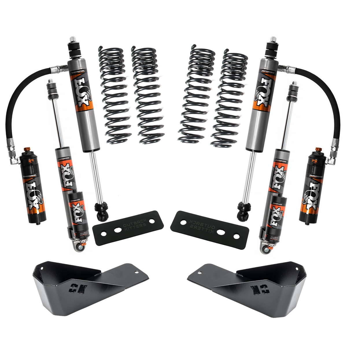 2" Levelling Kit with Fox 2.5" Shocks, Front/Rear +20% Coils