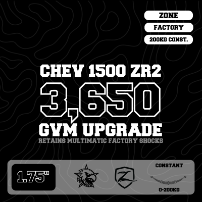 Chevrolet Silverado 1500 ZR2 — 3,650kg GVM Upgrade, 1.75" Lift, Zone Offroad UCA, Shocks, 200kg Leaf, Retains Multimatics — Outback Kitters package graphic