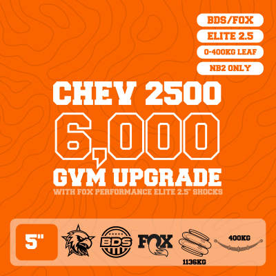 Chevrolet Silverado 2500 — 6,000kg GVM Upgrade, 5" Lift with Fox 2.5" Shocks, Airbags, Leaf Pack — Outback Kitters package graphic