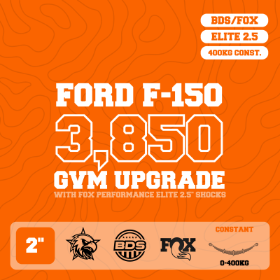 Ford F-150 — 3,850kg GVM Upgrade, 2" Lift with Fox 2.5" Shocks, 400kg Leaf — Outback Kitters package graphic