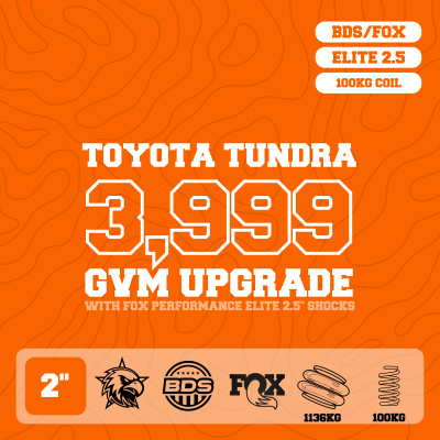 Toyota Tundra — 3,999kg GVM Upgrade, 2" Lift with Fox 2.5" Shocks, 100kg Rear Coils — Outback Kitters package graphic