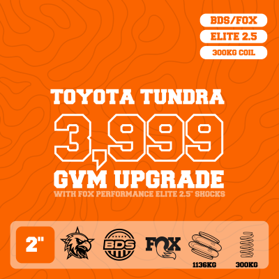 Toyota Tundra — 3,999kg GVM Upgrade, 2" Lift with Fox 2.5" Shocks, 300kg Rear Coils — Outback Kitters package graphic