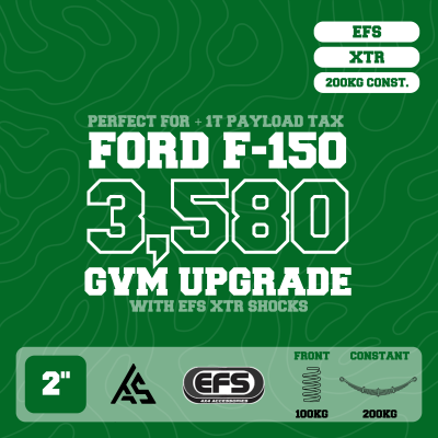Ford F-150 — 3,580kg GVM Upgrade, 2" Lift with EFS XTR Shocks, 100kg Front Coils, 200kg Rear Leaf — Outback Kitters package graphic