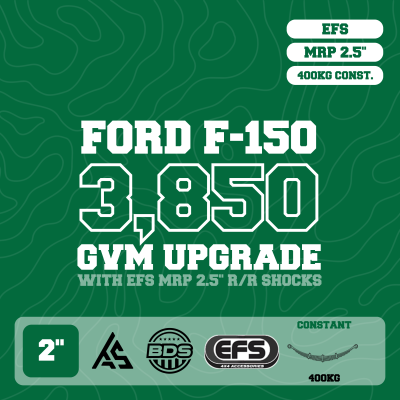 Ford F-150 — 3,850kg GVM Upgrade, 2" Lift with EFS MRP 2.5" Remote Reservoir Shock, 400kg — Outback Kitters package graphic