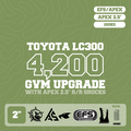 LandCruiser 300 — 4,200kg GVM Upgrade, 2" Lift, APEX 2.5" Shocks, UCA, Rear 100kg Coils — Outback Kitters package graphic