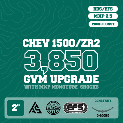 Chevrolet Silverado 1500 — 3,850kg GVM Upgrade, 2" Lift, EFS MXP 2.5" Monotube Shocks, BDS UCA, Constant 0-200kg Leaf — Outback Kitters package graphic
