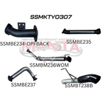 Manta TOYOTA LANDCRUISER 300 SERIES V6 3IN DPF BACK WITHOUT MUFFLERS, BLACK 4IN TIP - Offroad Industries