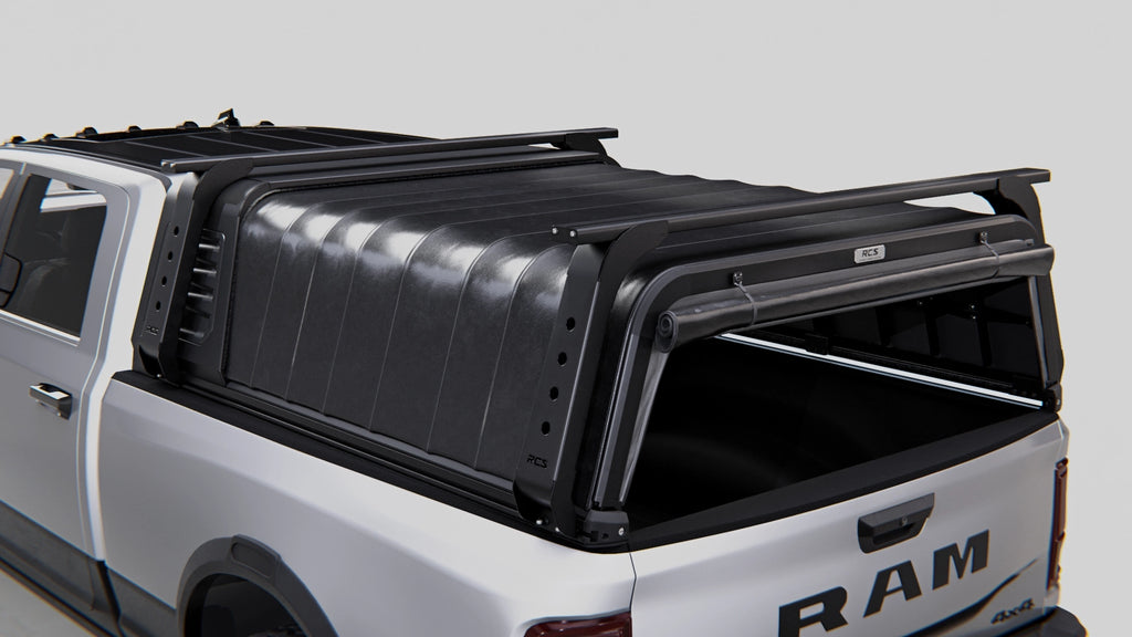 RCS canopy for RAM 2500 Laramie (DJ 2021–Present) with optional roof racks — canopy and other accessories sold separately