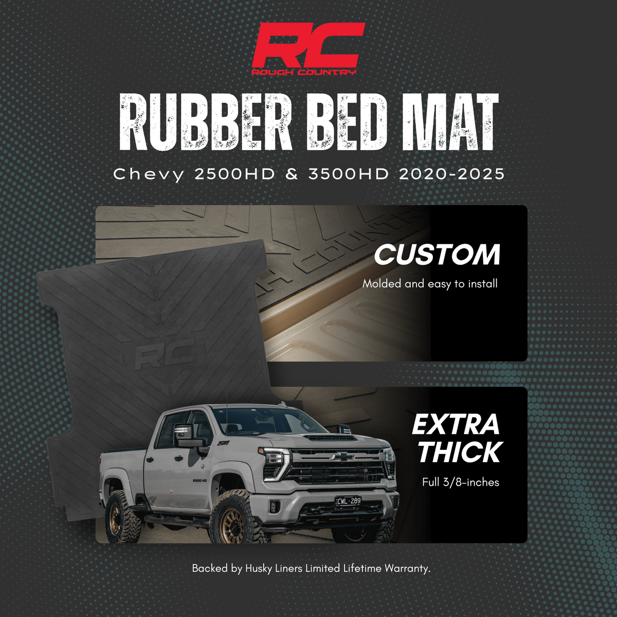 Rough Country Rubber Bed Mat Chevy 2500HD/3500HD 2020 - 2025 - Offroad Industries