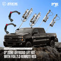 Zone Offroad Fox 2.0 Performance Series Remote Res 3 Inch Lift Kit | Chevy Silverado & GMC Sierra 2500HD (11 - 19) - Offroad Industries