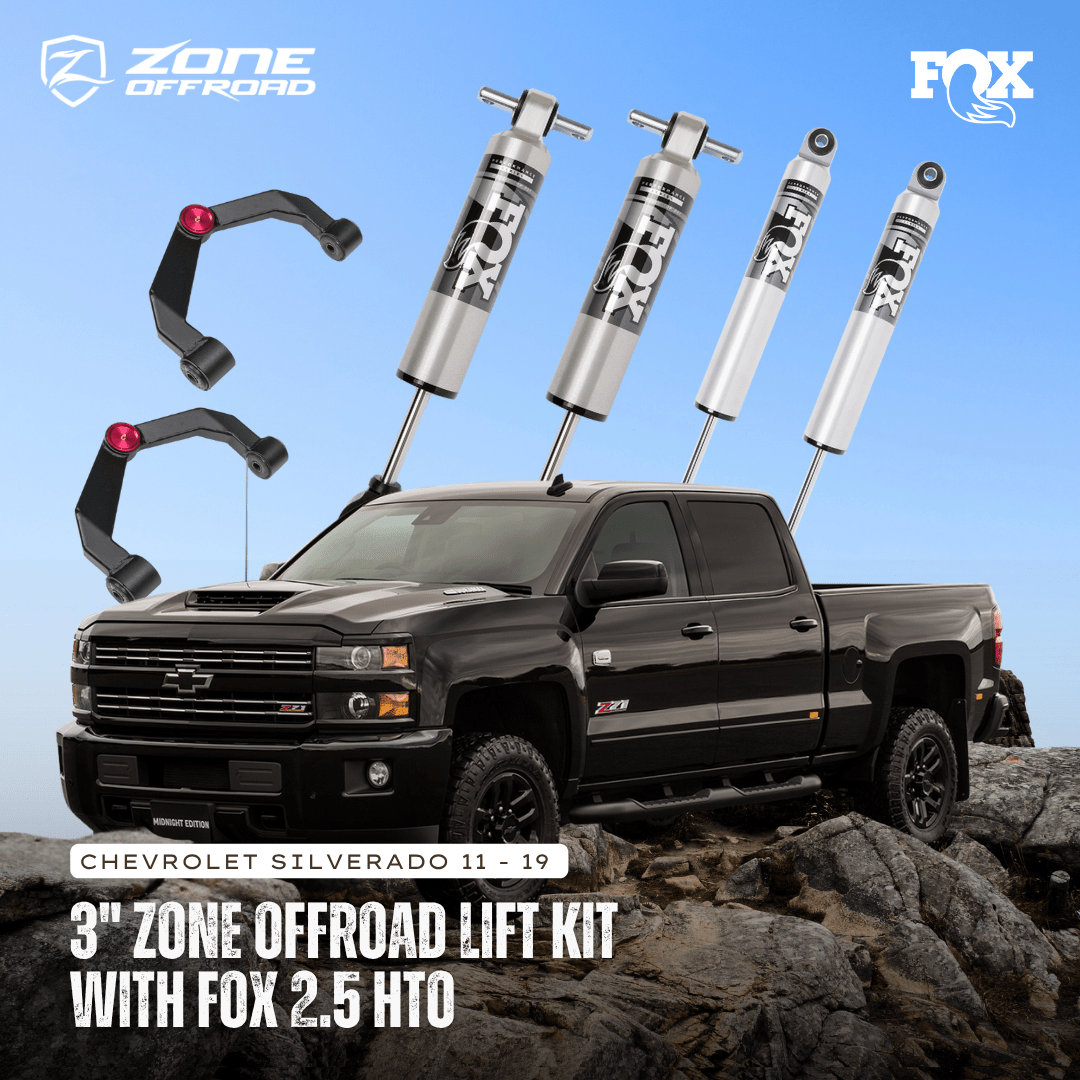 Zone Offroad Fox 2.5 HTO 3 Inch Lift Kit | Chevy Silverado & GMC Sierra 2500HD (11 - 19) - Offroad Industries